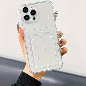 Resim Beyaz Küçük Aşk Desenli Ekran Koruyuculu Kartlık Apple Telefon Kılıfı 