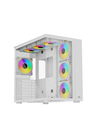 Resim Powerboost Pb-ss02w Sea Vıew Jbst-pbss02w Usb 3.0 Mesh Beyaz 7x12cm Rgb Fan Gamıng Atx Kasa 