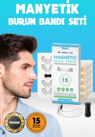 Resim Wealtivo 15'li Beyaz Horlama Önleyici Burun Aparatı, Premium Mıknatıslı Burun Bandı Seti 