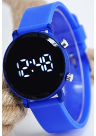 Resim Mavi Led Dijital Kol Saati Silikon Kordonlu Unisex Modern Spor Kadın Erkek Çocuk Saat Mavi 