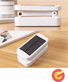 Resim GüncelÇarşı Güneş Enerjili Solar 3 Modlu Masa Lambası USB Şarjlı Katlanır Kitap Okuma Yatak Başı Okuma Lambaları 