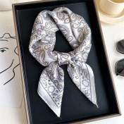 Resim Jump Rabbit Çizgili Eşarp Ipek Eşarp 70CM Küçük Kare Kafa Bandı Saç Türbanı Kravat Çanta (Yurt Dışından) 