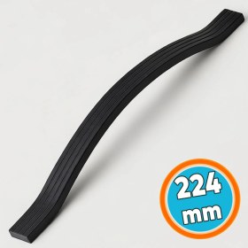 Resim Nzb Çizgili Metal Kulp Mobilya Çekmece Dolap Kapak Kulpu Paslanmaz Kulpları 224 mm Siyah 