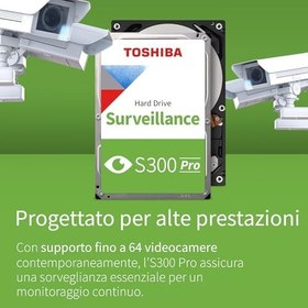Resim Toshiba S300 PRO 10TB Güvenlik HDD – 7200RPM, 512MB Cache, MD10ADA10TV 