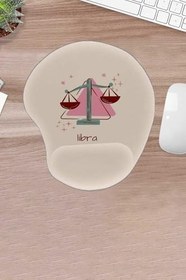 Resim KARMAT Damla, Burçlar, terazi, Libra, desenli, bilek destekli, ergonomik mousepad, Bilgisayar Oyunu İçin Bej- 