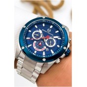 Resim Sergio Tacchini Premium Lüx Çelik Kordon Erkek Kol Saati Gümüş-mavi Stsd010 Gümüş - Mavi 