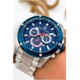 Resim Sergio Tacchini Premium Lüx Çelik Kordon Erkek Kol Saati Gümüş-mavi Stsd010 Gümüş - Mavi 
