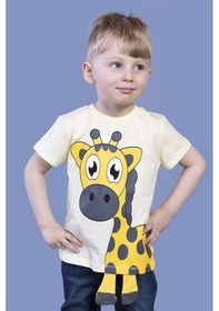Resim Toontoy Kids Toontoy Erkek Çocuk Zürafa Baskılı Tişört Sarı 