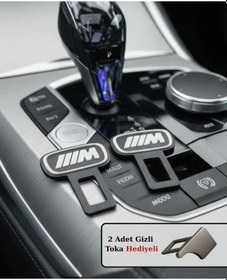 Resim Tüm Araçlara Uyumlu Bmw M Logolu Koltuk Kemer Tokası Aksesuarı 