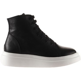 Resim Bueno Shoes Siyah Deri Kadın Dolgu Topuklu Bot 01wt4708 