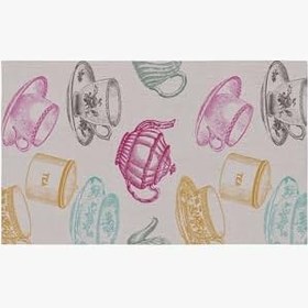 Resim rugs modern Mira 975 Fincan Çaydanlık Temalı Dokuma Taban Halı, 80 x 200 