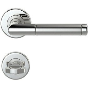 Resim Condi 103ıö Saten Krom Rozetlı Kapı Kolu Saten Krom Rozetli Wc T 
