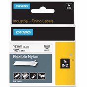 Resim DYMO Rhino Pro Esnek Naylon Şerit 12mmx3,5m Beyaz/Siyah (18488) 