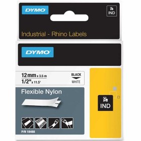 Resim DYMO Rhino Pro Esnek Naylon Şerit 12mmx3,5m Beyaz/Siyah (18488) 