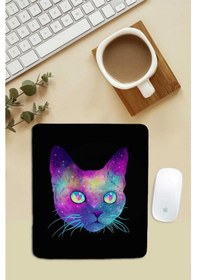Resim Sonictouch Bilek Destekli Kedili Siyah Dikdörtgen Pürüzsüz Yüzey Dikişsiz Mouse Pad 18x22cm Mousepad 
