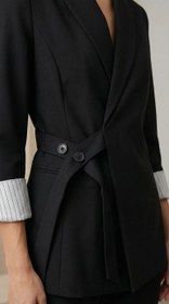 Resim Ila Siyah Bel Kuşağı Detaylı Blazer - L 