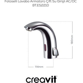 Resim Fotoselli Lavabo Armatürü Çift Su Girişli AC/DC 