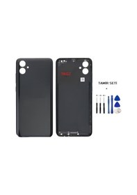 Resim Samsung Galaxy Uyumlu A04e - Sm-a042 Full Kasa Arka Kapak Takım Siyah - Tamir Seti 