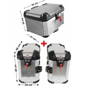 Resim Gp Kompozit Universal 75+40+40 Lt Alüminyum Motosiklet Çanta Seti Gri 