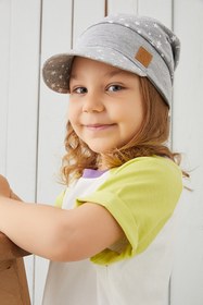 Resim Babygiz %100 Pamuklu,el Yapımı,ekstra Yumuşak Bebek Çocuk Vizyerli Gri Şapka Bere 