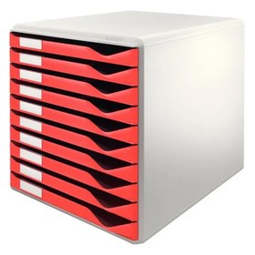 Resim Leitz L-5281 Evrak Rafı 10 Çekmeceli - Kırmızı 
