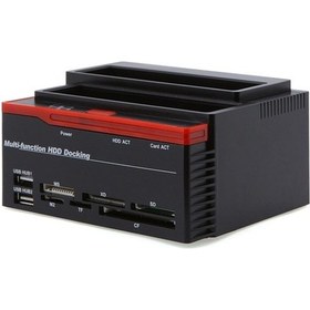 Resim Pazly Usb 2.0 Sata/ıde Hdd Docks, 2.5/3.5 Diskler İçin, Çift Portlu Hub, Kart Okuyucu Ve Klonlama 