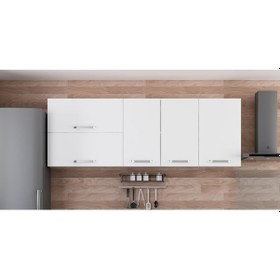 Resim Minar 205 Cm Mutfak Dolabı Beyaz 205-B2-Üst Modül Beyaz 