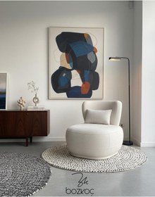 Resim BOZKOÇ Bonybon Yuvarlak Kolsuz Minimal Berjer Tekli Koltuk 