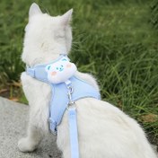 Resim Kaçışa Karşı Kedi Göğüs Tasması ve Tasma Seti - Ayarlanabilir Yelek Tarzı Göğüs Kayışı, Yürüyüş/Seyahat/Veteriner Ziyaretleri İçin Uygun, Yumuşak Darbeye Dayanıklı Nefes Alabilen Hafif Güvenlik Ekipmanı 