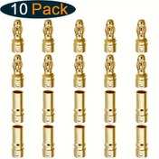 Resim 10 adet HobbyPark Altın Mermi Muz Bağlantı Elemanları, 3.5mm Erkek & Dişi, Optimal Elektrik Akışı için Düşük Direnç - RC Arabalar, ESC, LIPO Bataryalar & Motorlar için Mükemmel 