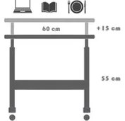 Resim Vivense Yükseklik Ayarlı Laptop Sehpası, Çam Beyaz, 60X40 