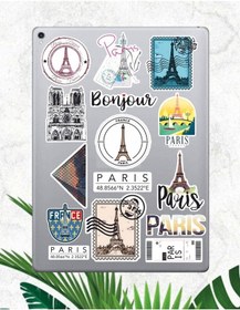 Resim Paris - Fransa Temalı Sticker Seti, Çıkartma, Ajanda Bujo Scrapbook Kolaj Etiket Bullet Journal Diğer 