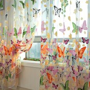 Resim 2 Adet 100x270 cm Büyük Kelebek Şeffaf Perdeler, UV Dayanıklı Polyester Çubuk Cebi Perdeleri, Yatak Odası ve Oturma Odası için Dekoratif Pencere Tedavileri, Ev Dekorasyonu 