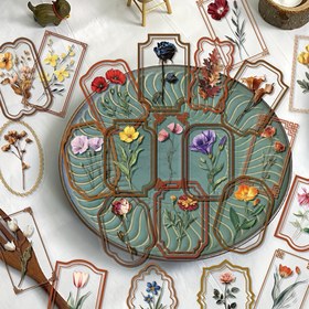 Resim 50'li Paket YWWBLD Vintage Bitki Desenli Çıkartmalar - Mat Yüzeyli, Kendinden Yapışkanlı Etiketler Su Şişeleri, Günlükler, Telefon Kılıfları, Gitarlar, Kaykaylar, Kemanlar için - Dayanıklı PET Malzeme, Düzensiz Şekiller, Tek Kullanımlık, Günlük Süsleme | Yüksek Kaliteli Baskılar 