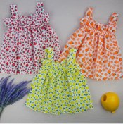 Resim DEFNELİ BEBE Kız Bebek 3 Adet Çilek Portakal Limon Baskılı Elbise 