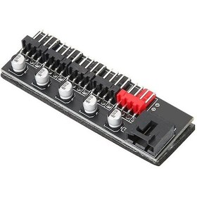 Resim 5 Port Fan Çoklayıcı Y Pwm 4989A Splitter 4 Pin Çoğaltıcı Hub Cpu 