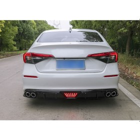 Resim CIVIC 2022+ UYUMLU FE1 KASA 4 EGZOZ DİFÜZÖR PİANO BLACK LEDLİ 