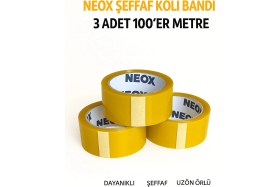 Resim Neox Şeffaf Koli Bandı 3 Adet 100'ER Metre 