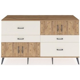 Resim Hyperion Konsol 5 Raflı 3 Çekmeceli 3 Kapaklı 176x44x99 Çam-çam/aytaşı Atlas Çam - Atlas Çam 