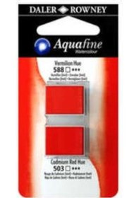 Resim Daler Rowney Aquafine Sulu Boya Tablet 2li Vermilion-cad. Red 