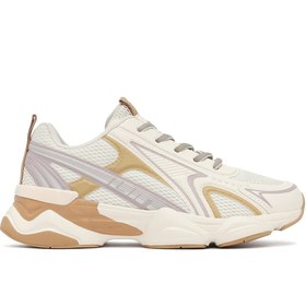 Resim Derimod Kadın Krem Bağcıklı Kalın Tabanlı Sneaker, Kışlık Spor Ayakkabı 25AFD431114 