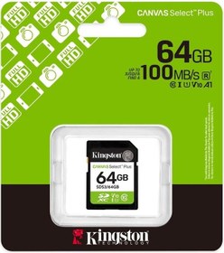Resim Kingston Sds3-64gb 64gb Sdxc Canvas Select Plus Gen3 100mb-s C10 Uhs-Ä± U1 V10 HafÄ±za KartÄ± 