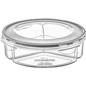 Resim CONAHOME BUFFER® 3 Bölmeli Sızdırmaz Contalı Kilitli Kapaklı 1,35 Litre yuvarlak Erzak Saklama Kabı LC-500 