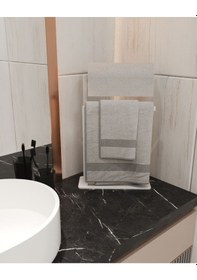 Resim Aju Havluluk Tezgah Üzeri Kağıt Havluluk Ev Banyo Dekorasyonu Paslanmaz Metal Tasarım Montaj Gerektirmez Beyaz 