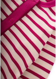 Resim Cigit Çizgili Triko Tulum 0-3 Yaş Fuşya Fuşya 