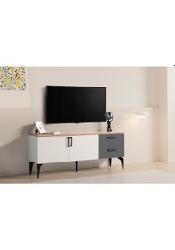 Resim Gökçe Çekmeceli Kapaklı Tv Sehpası 138 Cm Gri 