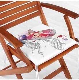 Resim RealHomes Fashion Girl Şapka Özel Tasarım Dijital Baskılı Fermuarlı Sandalye Minderi 