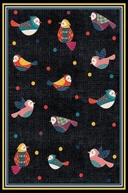 Resim Pelangi Rengarenk Kuş Desenli Halı Dijital Baskı Yıkanabilir Kaymaz Taban Çocuk Odası Halısı, Renkli 100 x 300 