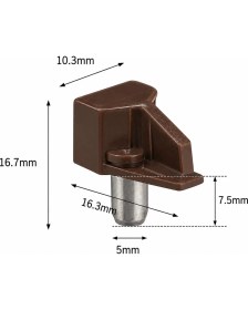 Resim ESBH Kahverengi Cam Raf Pimi 5 mm - Cam, Ahşap ve Metal Dolap Raf Tutucu 25 Adet 