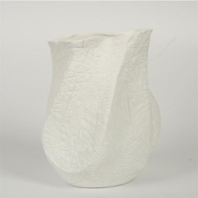 Resim Vitale Beyaz Deri Dokulu Seramik Vazo 9 11 20 Cm Ak.jm00024 Renkli 